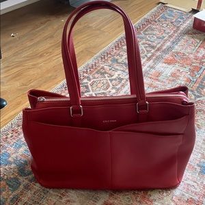 Cole haan American Airlines red leather travel bag